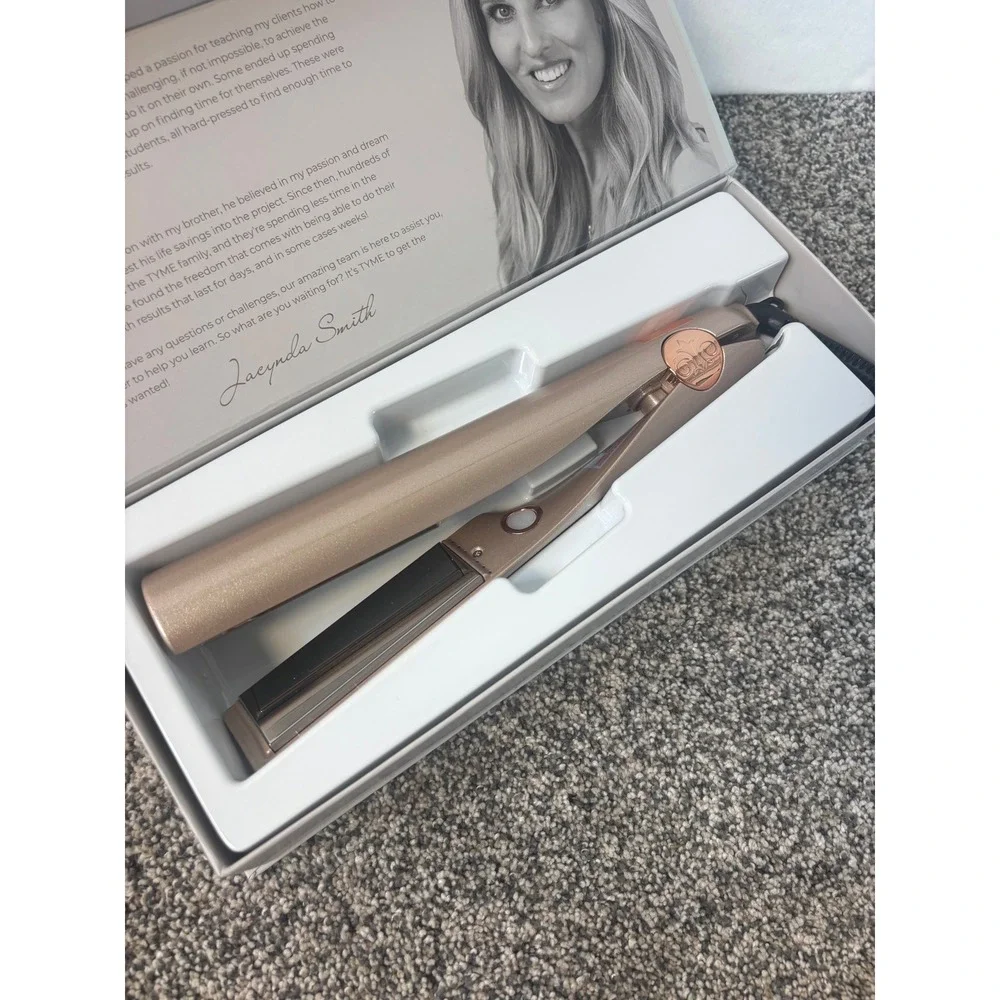 TYME Iron Pro Rose Gold Hair Straightener and Curler 2-in-1 Titanium Plates new